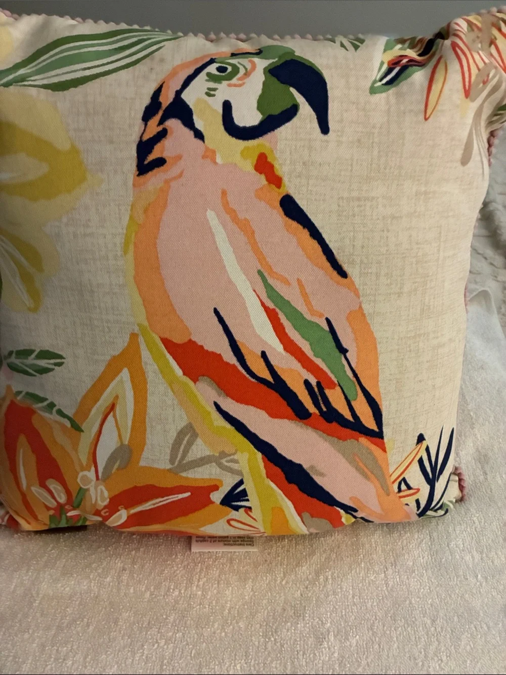 Allen + Roth Floral Tropical Parrot Decorative Throw Pillow - Multi-Color